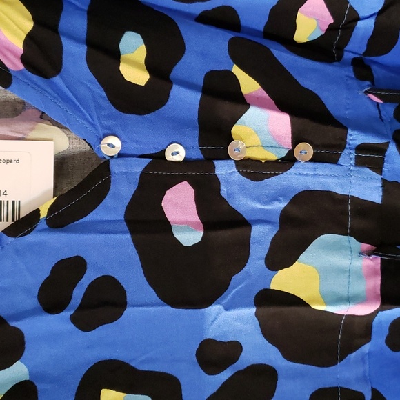 Proud Poppy Diego Dress in Classic Blue Leopard Print. US 10. Blue Animal Print. - Picture 9 of 10